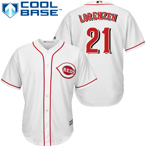 Reds #21 Michael Lorenzen White Cool Base Stitched Youth MLB Jersey